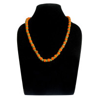 Orange and Lime Green Beaded Necklace - Ethnic Inspiration